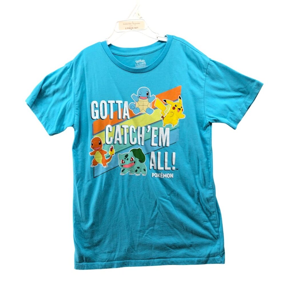Pokemon Youth Kids L 10-12 Short Sleeve T Shirt‎ Pikachu Charmander Bulbasaur